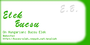 elek bucsu business card